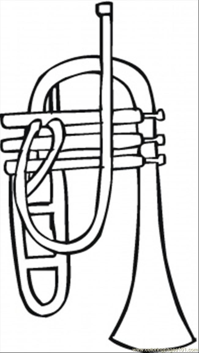 Coloring Pages Trumpet (Entertainment > Instruments) - free 