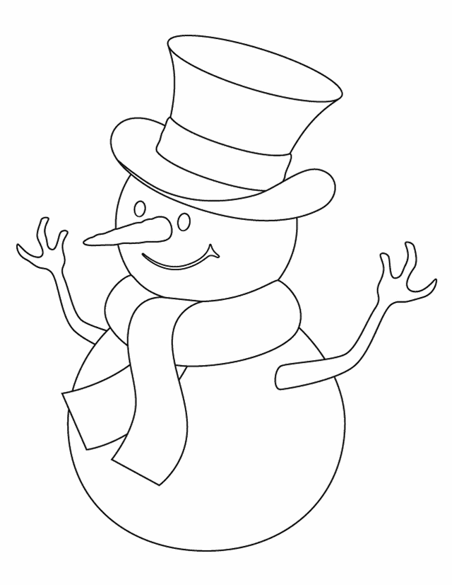 funny snowman for winter coloring pages printable
