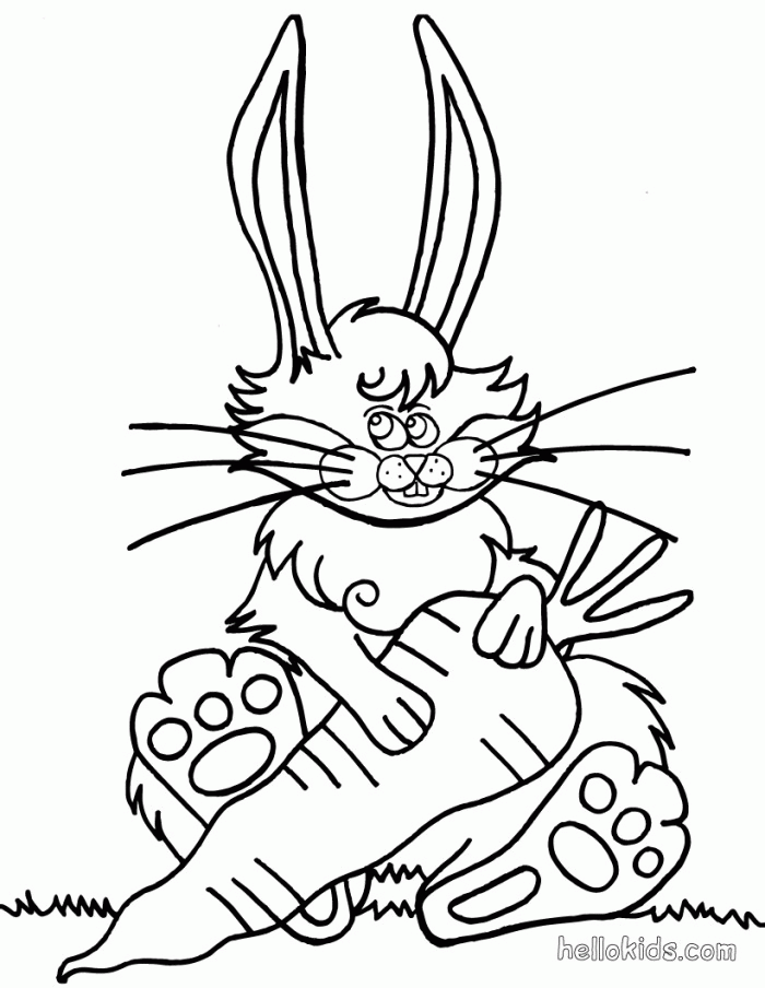 Rabbit Carrot Coloring Pages