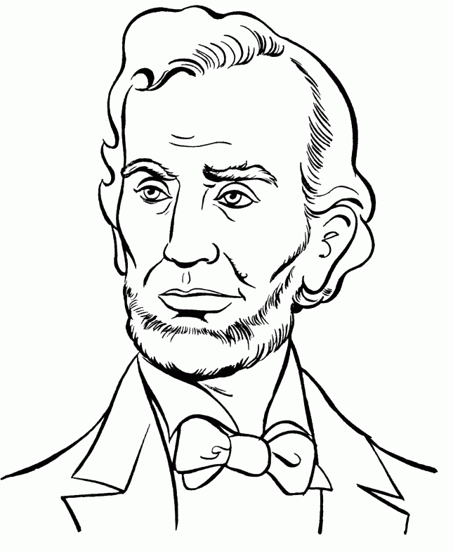 President Abraham Lincoln Coloring Pages - President Day Cartoon 