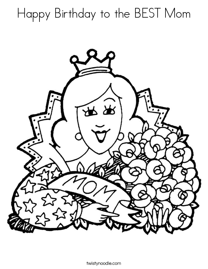 Happy Birthday Mom Coloring Pages, Birthday Coloring Pages for Mom 