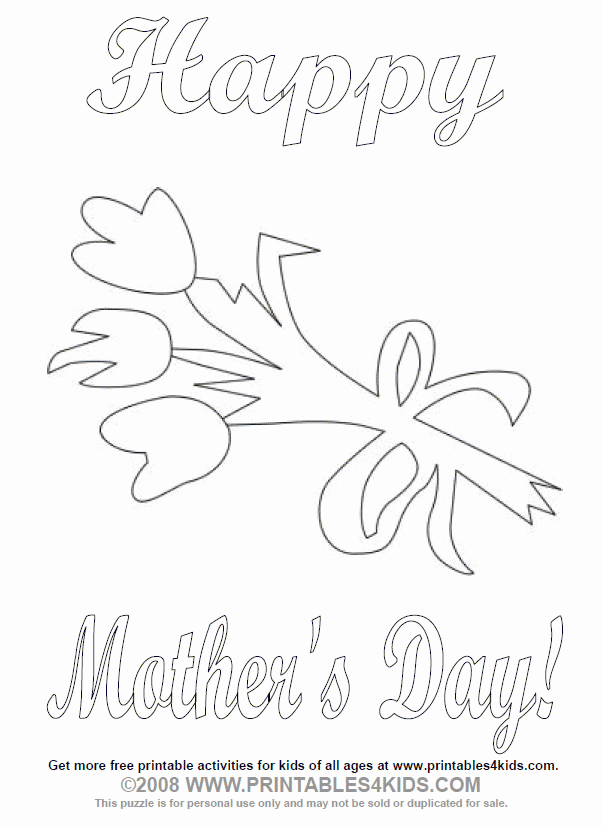 Mother's Day Bouquet Coloring Page : Printables for Kids – free 