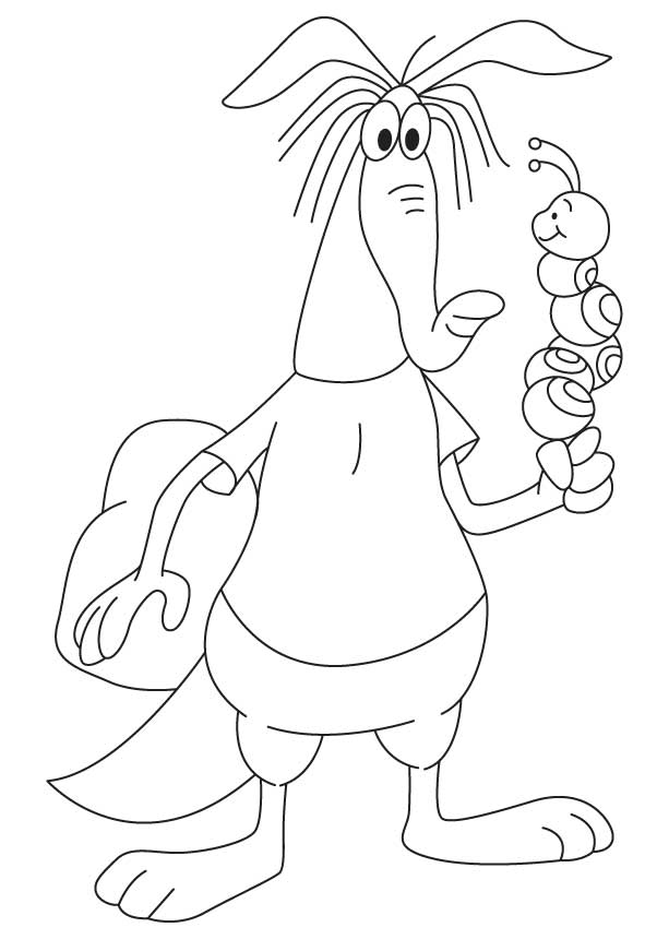 Aardvark talking with ant coloring page | Download Free Aardvark 