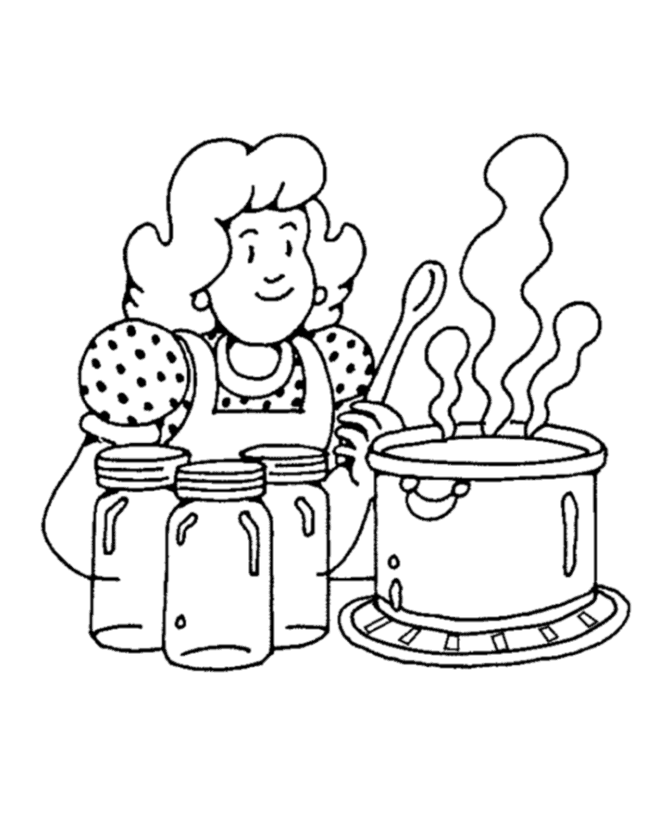 Download Mom Cooking On The Kitchen Coloring Pages For Kids ...