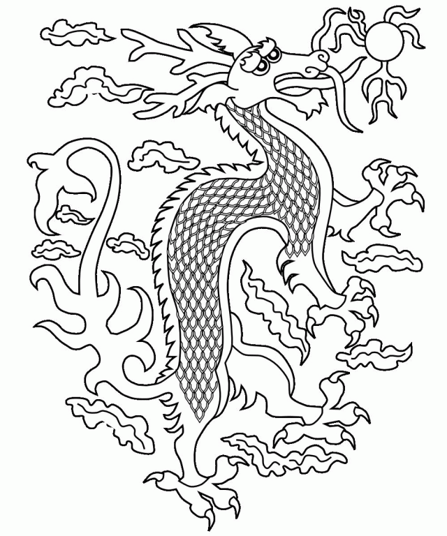 Chinese New Year Dragon Coloring Page | Laptopezine.