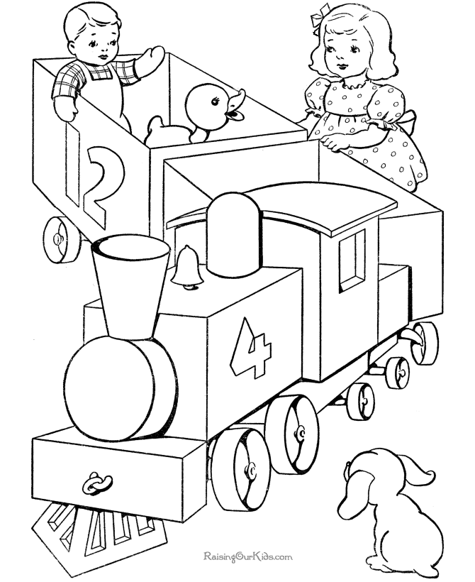Coloring Pages Toy Train : Coloring Page Baby Toy Train Stock Illustration 13999098 Pixta