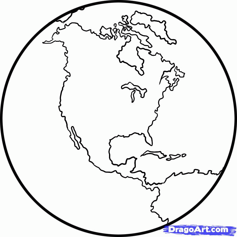 black white globe Colouring Pages