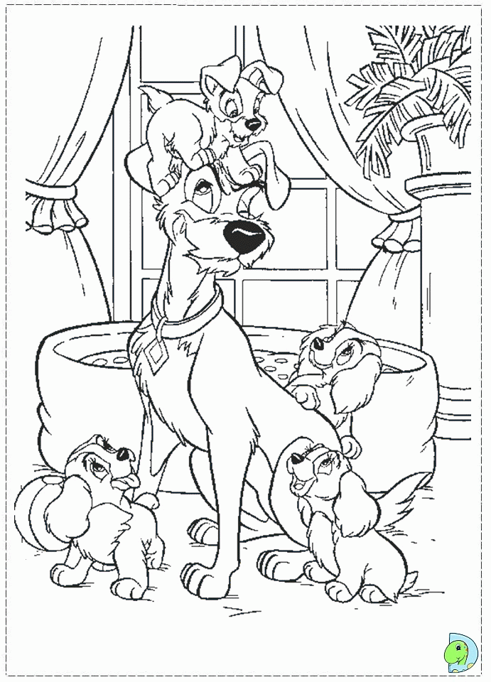 The Lady and the Tramp Coloring page
