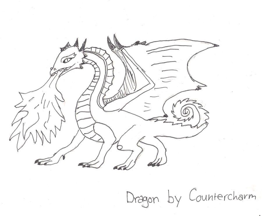 Picture Of A Dragon - Coloring Home