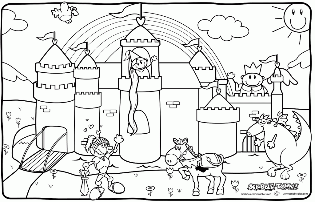 princess and knight coloring page | Knights and castles