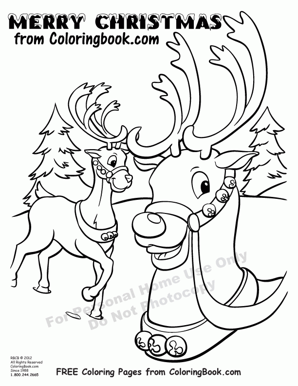 Coloring Pages | Free Online Coloring Pages-Merry Reindeer