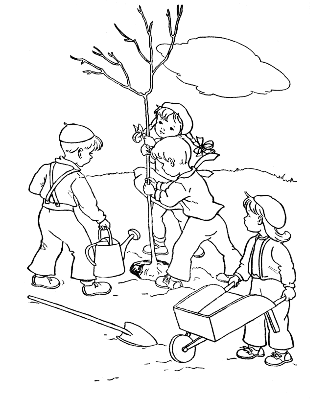 National Arbor Day Treehouse Coloring Page - Arbor Day Coloring 