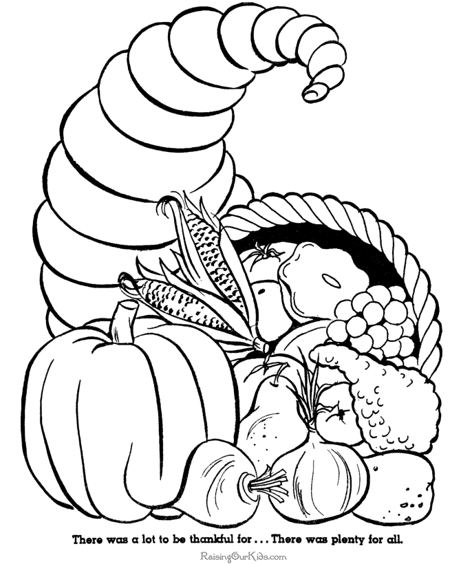 Thanksgiving cornucopia coloring pages | Classroom