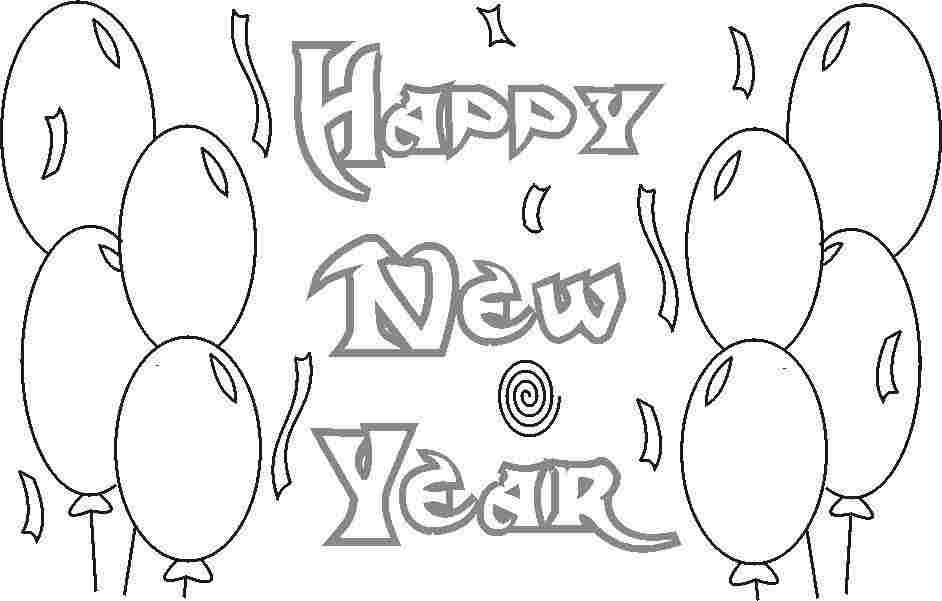 New Year Coloring Pages Printable Free For Toddler #