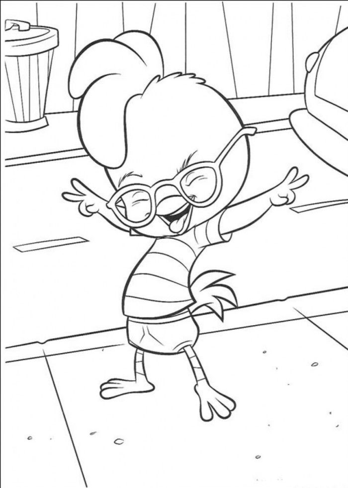 Chicken Little Is Dacing Coloring Page - Chicken Little Cartoon 