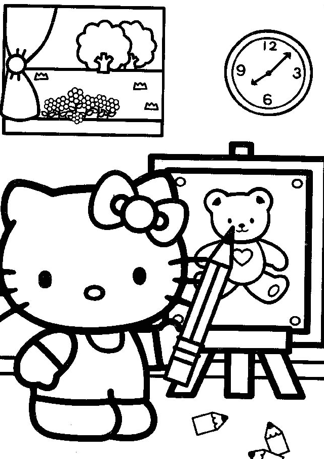 Adorable Hello Kitty Coloring Pages