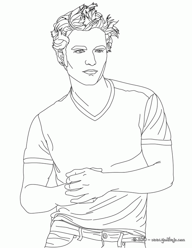 Robbert Pattinson from Twilight | Person Man Coloring Page