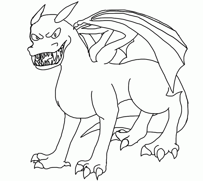 Download Dragon Outline - Coloring Home