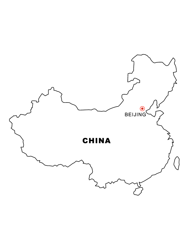 China map Colouring Pages