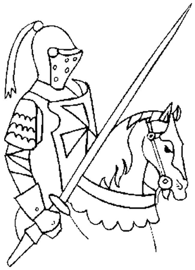horse and knight Colouring Pages