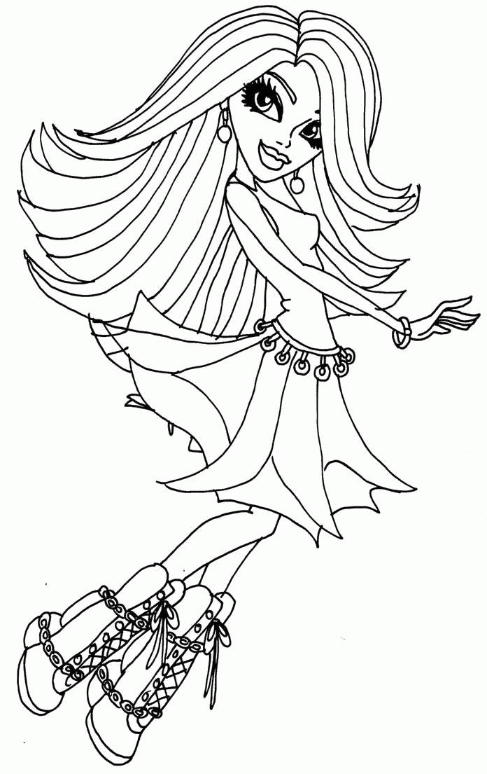 Monster High Spectra Vondergeist Dancing Coloring Pages - Monster 