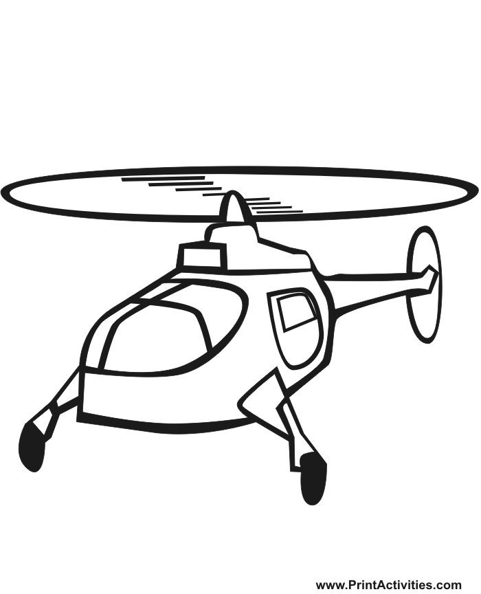 Helicopter Coloring Pages For Kids - Free Printable Coloring Pages 