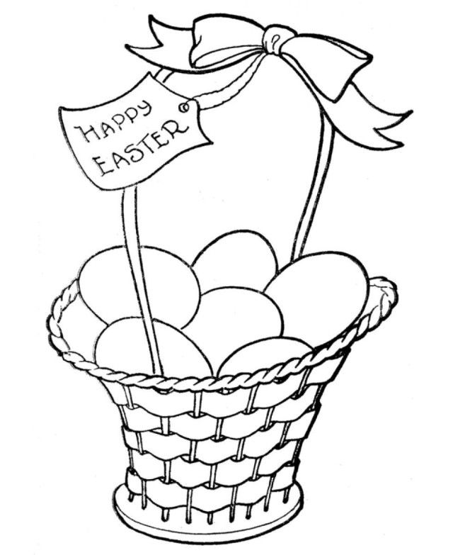 Cool Easter Egg Basket Coloring Pages | Laptopezine.