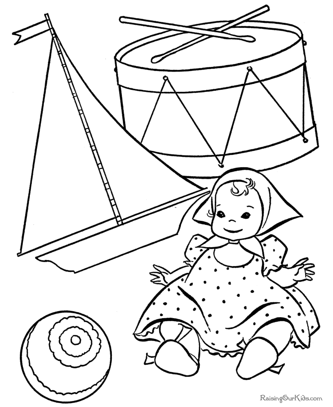 Christmas Toys Coloring Pages Toy Car Sheet