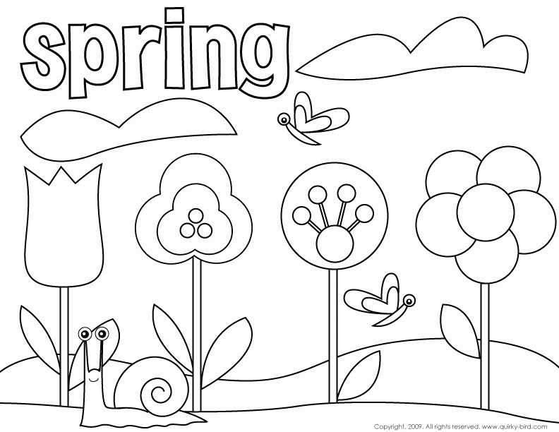 Springtime Coloring Pages - Coloring Home
