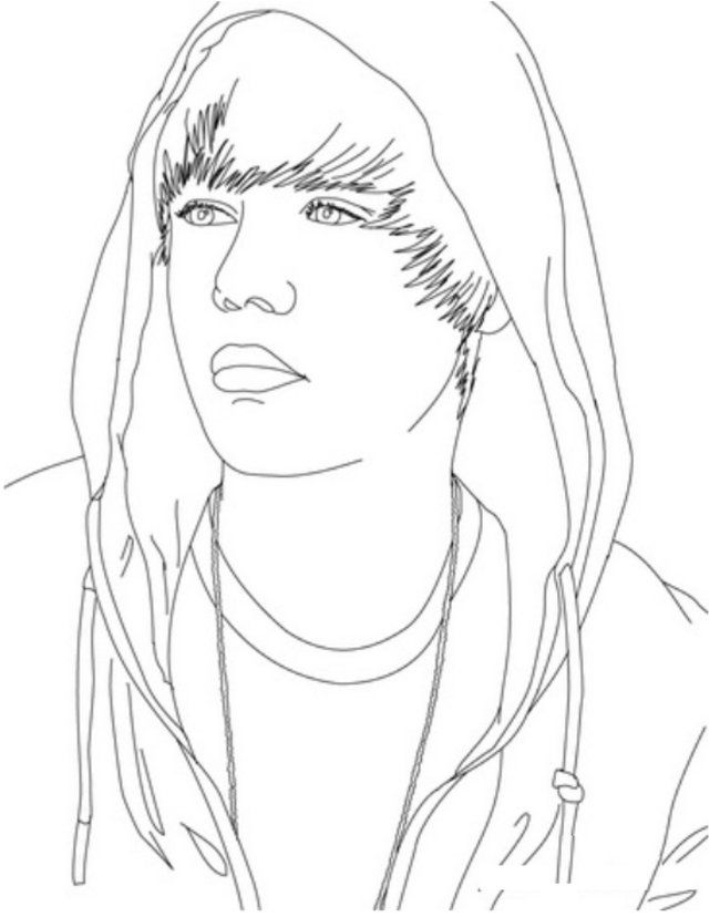 Justin Bieber Face Coloring Page – Printable Justin Bieber 