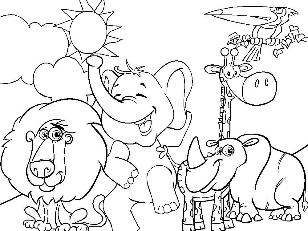 Zoo Animal Coloring Pages for Kids - Printable or Online