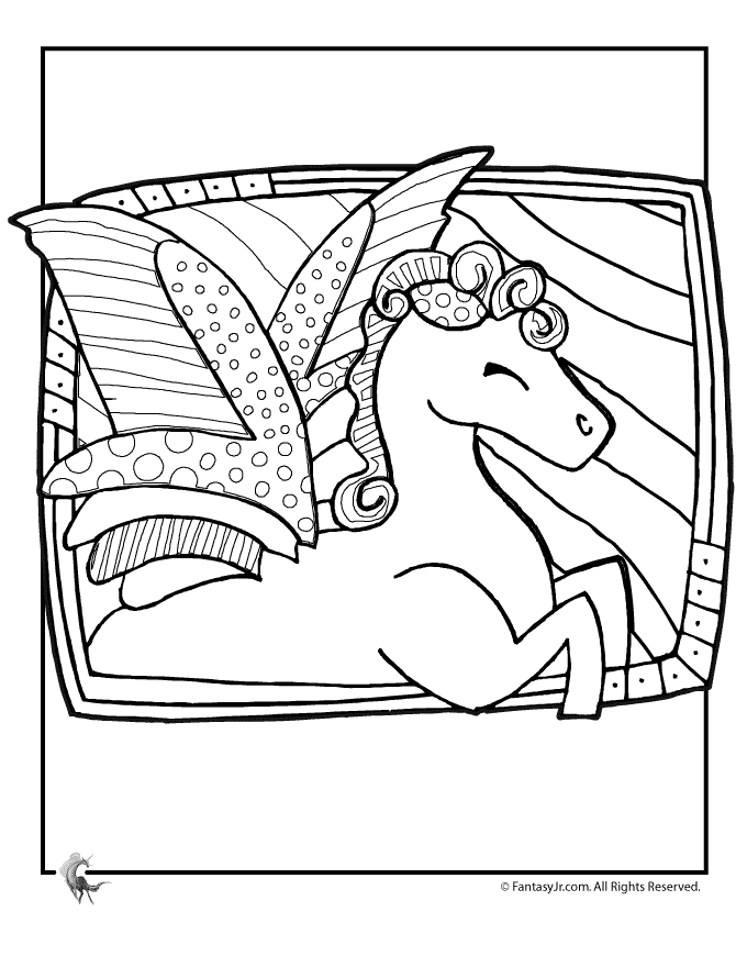 Flying Horse Coloring Pages : Coloring Book Area Best Source for 