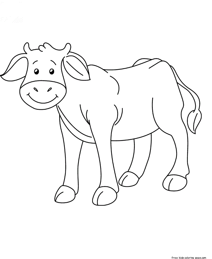 Printable animal Baby cow Coloring page - Free Printable Coloring 