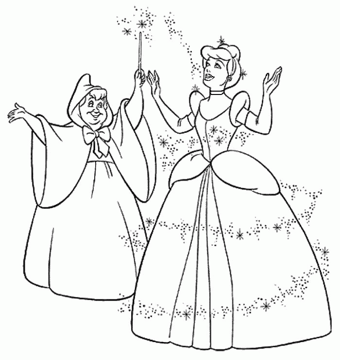 Cinderella Turns Beautiful Coloring Pages : KidsyColoring | Free 