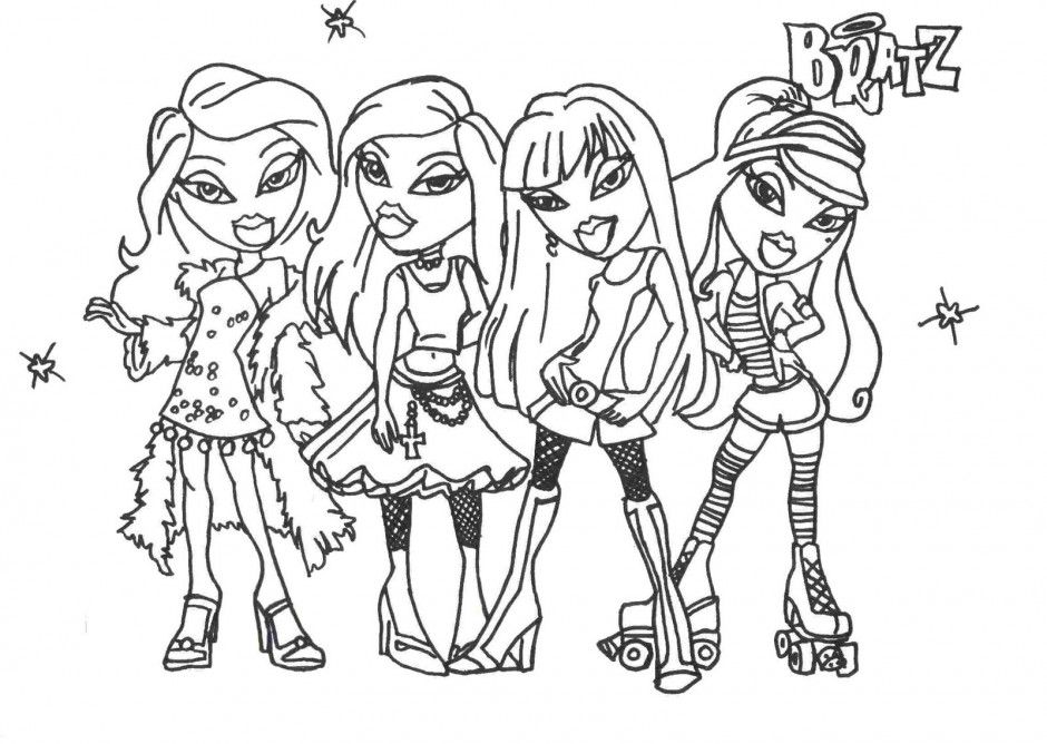 Bratz Free Coloring Pages Coloring Pages Bratz Free Printable 