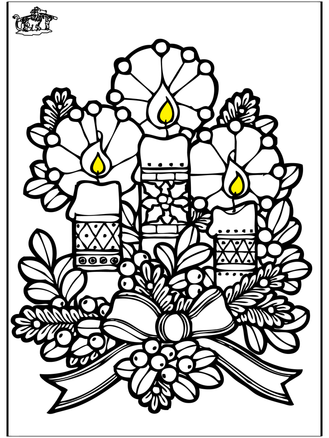 Christmas Candles - Coloring Pages Christmas - Coloring Home