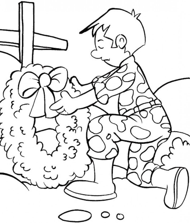 Remembrance Day Little Boy Who Was Visiting Coloring Page - Kids 