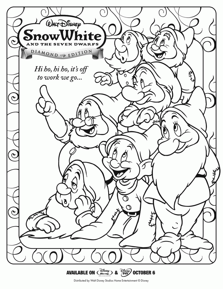 7 dwarfs coloring page | Coloring Pages - Snow White