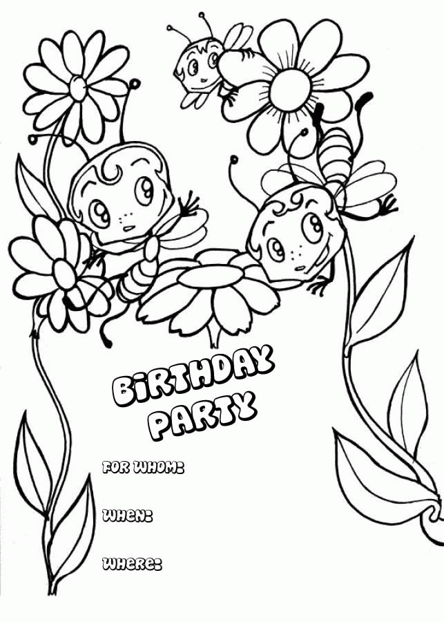 Birthday Card Coloring Pages Coloring Home