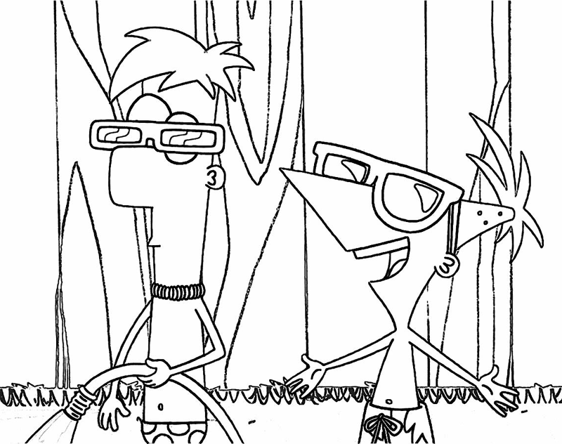 Phineas and Ferb Coloring Pages and Book | UniqueColoringPages