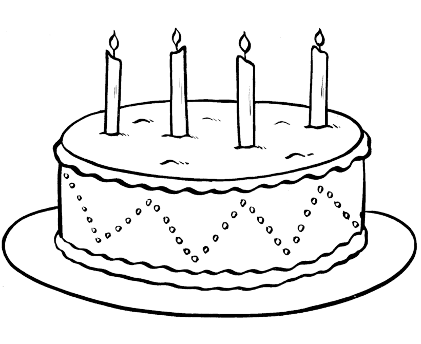 Colour Drawing Free Wallpaper: Birthday Cake Printable Coloring 