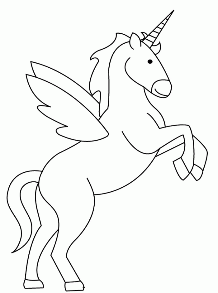 Flying Unicorn Horse Coloring Pictures - unicorn Cartoon Coloring 