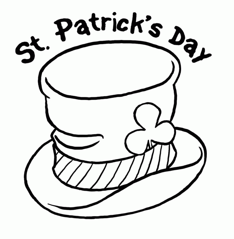 St. Patrick's Day Hat Emblem Nice Coloring Pages - Kids Colouring 