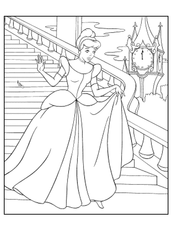 Princess Cinderella Coloring Pages for kids | Coloring Pages