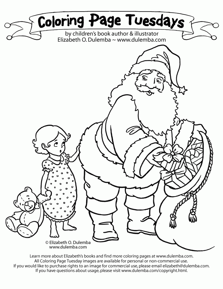 dulemba: Coloring Page Tuesday! - Excuse me, Santa