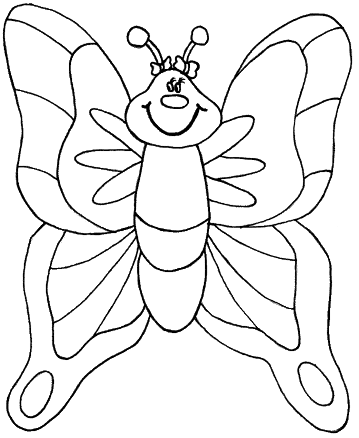 Simple A Very Big Fat Butterfly Coloring Pages - Butterfly Cartoon 