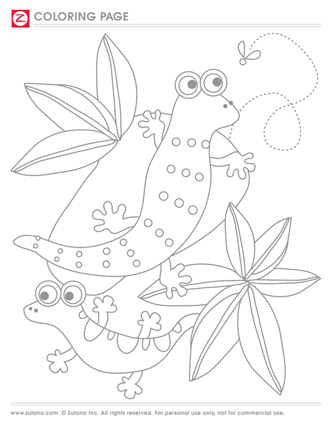 TBT Coloring Page: Leaping Lizards | blog.zutano.com