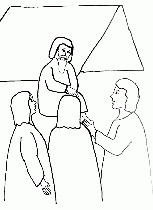 Bible Story Coloring Page for Angels Visit Abraham | Free Bible 