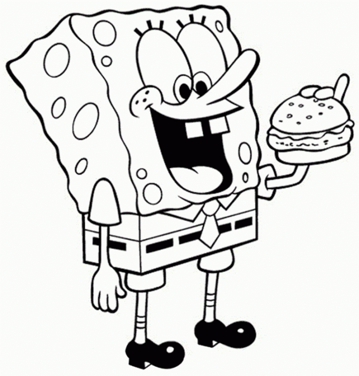 Spongebob Coloring Pages Krabby Patty | Online Coloring Pages