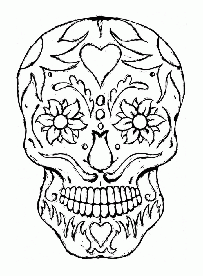 Day Of The Dead Skull Coloring Pages | 99coloring.com
